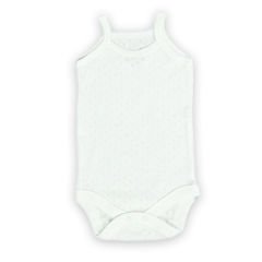 3'lü Jakarlı İp Askılı Bebek Body Zıbın Çıtçıtlı Ekru 100% Pamuk - Ekru Bebek Atlet Body Zıbın