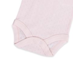 3'lü Jakarlı İp Askılı Bebek Body Zıbın Çıtçıtlı Pembe 100% Pamuk - Pembe Bebek Atlet Body Zıbın