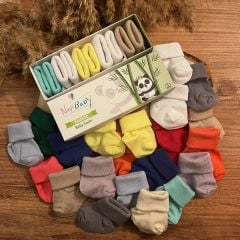 5'li Bambu Yenidoğan Bebek Çorap I Colourful I Kız Erkek Bebek Çorabı