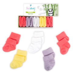 5'li Bambu Yenidoğan Bebek Çorap I Colourful I Kız Erkek Bebek Çorabı