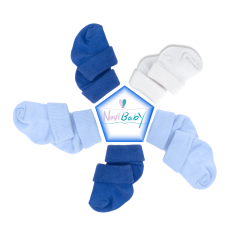 5'li Bambu Yenidoğan Bebek Çorap I Mix Blue I Kız Erkek Bebek Çorabı