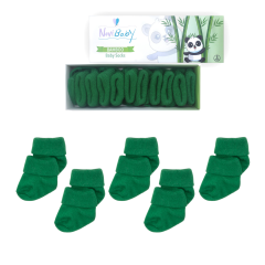 5'li Bambu Yenidoğan Bebek Çorap I Pine Green I Kız Erkek Bebek Çorabı
