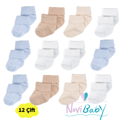 12'li Bambu Yenidoğan Bebek Çorap I New Boy I Kız Erkek Bebek Çorabı