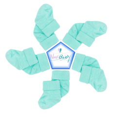 5'li Bambu Yenidoğan Bebek Çorap I Sea Green I Kız Erkek Bebek Çorabı