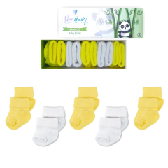 5'li Bambu Yenidoğan Bebek Çorap I Sunshine I Kız Erkek Bebek Çorabı