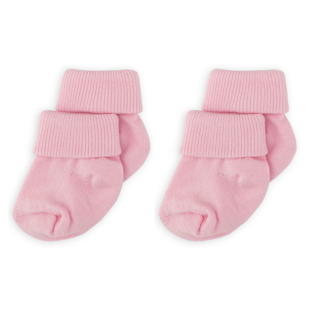 2'li Bambu Bebek Çorap I Baby Pink I Pembe Yenidoğan Kız Erkek Bebek Çorabı