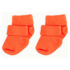 2'li Bambu Bebek Çorap I Orange I Turuncu Yenidoğan Kız Erkek Bebek Çorabı