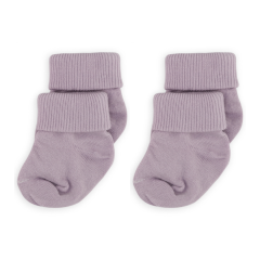 2'li Bambu Bebek Çorap I Purple I Lila Yenidoğan Kız Erkek Bebek Çorabı