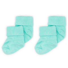 2'li Bambu Bebek Çorap I Sea Green I Mint Yenidoğan Kız Erkek Bebek Çorabı