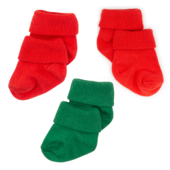 3'lü Bambu Yenidoğan Bebek Çorap I Christmas I Kız Erkek Bebek Çorabı