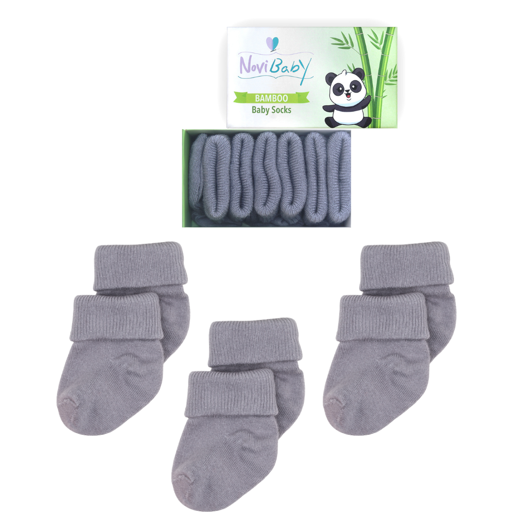 3'lü Bambu Yenidoğan Bebek Çorap I Cloud I Kız Erkek Bebek Çorabı