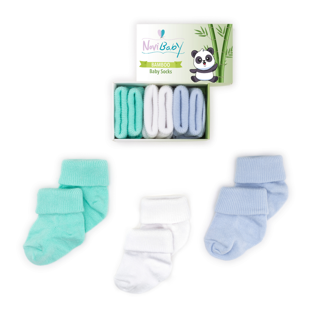 3'lü Bambu Yenidoğan Bebek Çorap I Fresh I Kız Erkek Bebek Çorabı