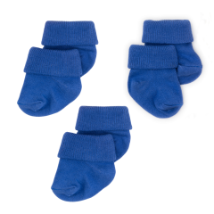 3'lü Bambu Yenidoğan Bebek Çorap I Navy Blue I Kız Erkek Bebek Çorabı