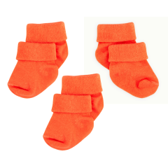 3'lü Bambu Yenidoğan Bebek Çorap I Orange I Kız Erkek Bebek Çorabı
