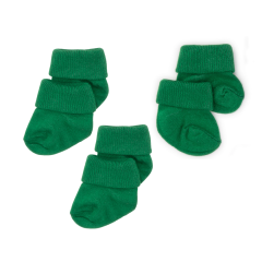3'lü Bambu Yenidoğan Bebek Çorap I Pine Green I Kız Erkek Bebek Çorabı