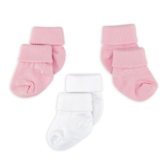 3'lü Bambu Yenidoğan Bebek Çorap I Pinky I Kız Erkek Bebek Çorabı