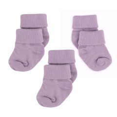 3'lü Bambu Yenidoğan Bebek Çorap I Purple I Kız Erkek Bebek Çorabı