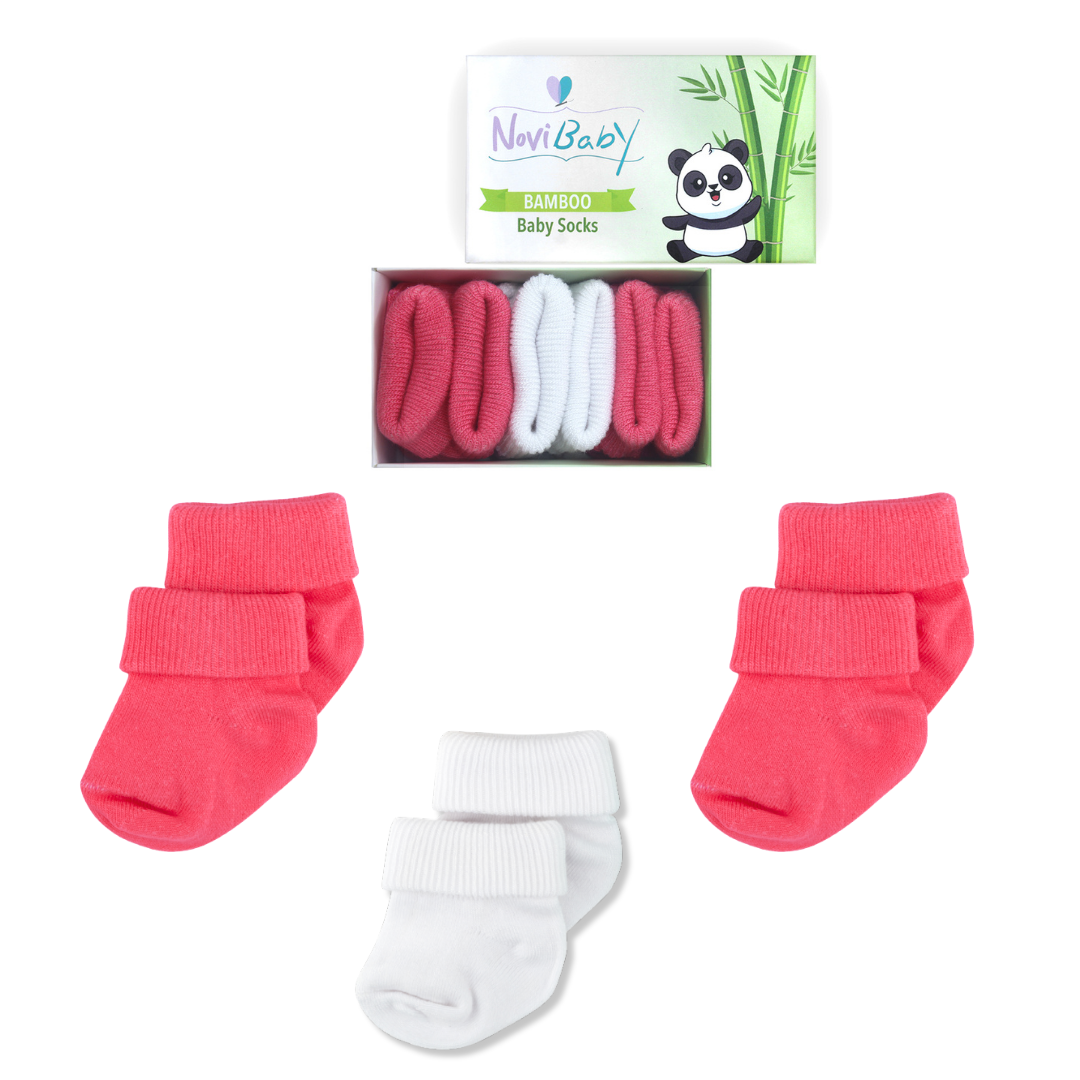 3'lü Bambu Yenidoğan Bebek Çorap I Winter Candy I Kız Erkek Bebek Çorabı