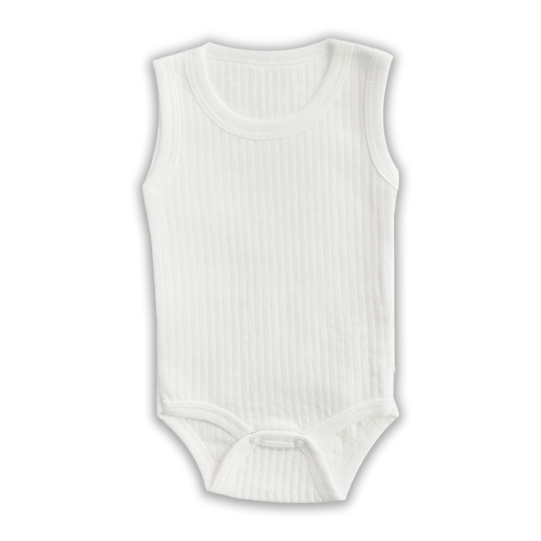 Ribana Bebek Atlet Body Zıbın Raporlu Çıtçıtlı Beyaz 100% Pamuk - Ribana Bebek Body Zıbın